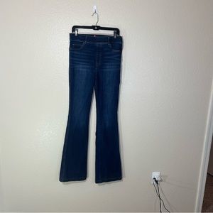 Spanx Jeans Large Tall Blue 20327T Pull On Flare Bell Leg Inseam 36" LT